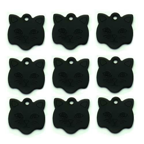 20Pcs Customized Engraved Dog Cat ID Tag Personalized Cat Face Shape